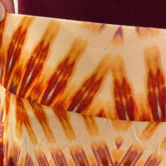 🍂ANA Women Orange Maroon Maxi Boho Bohemian Chevon‎ Print Casual Maxi Skirt | XL - Picture 8 of 9